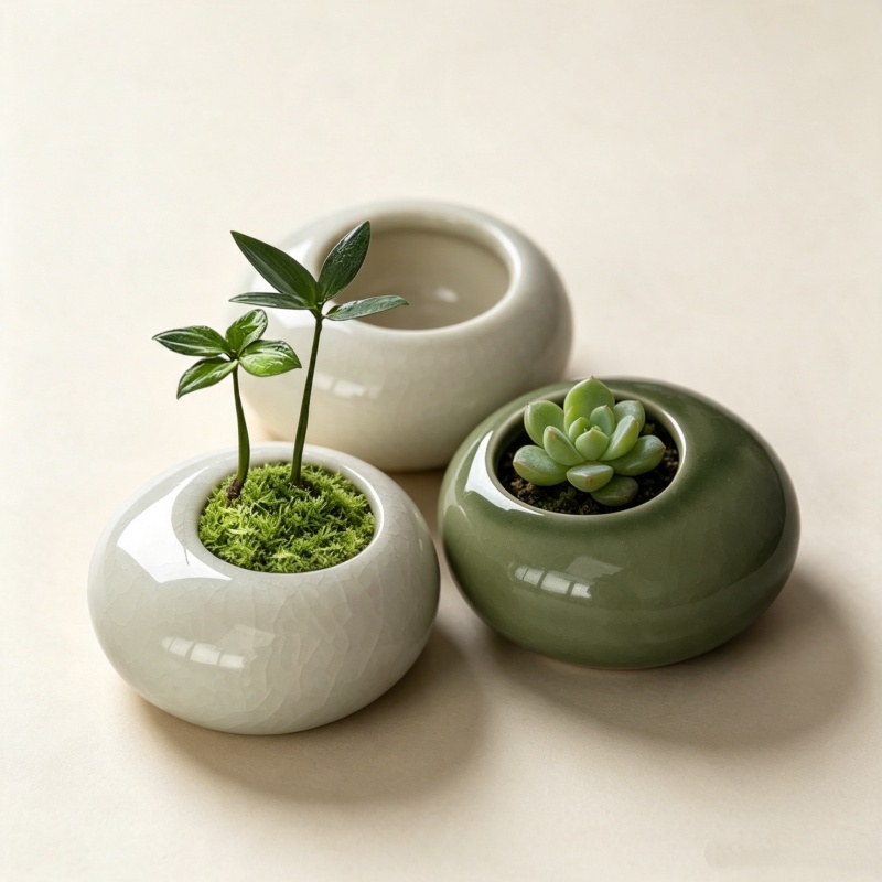 Echeveria Succulent - Миниатюрный цветочный горшок с эффектом ледяных