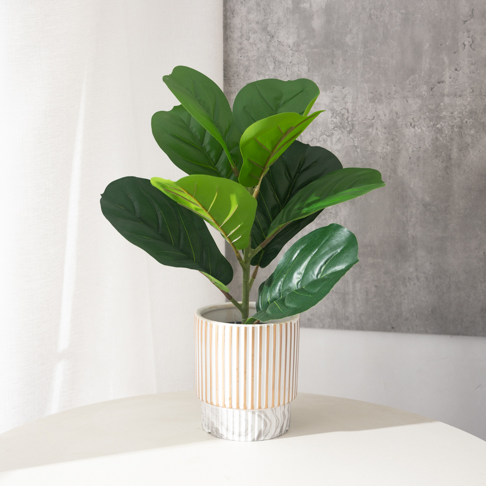 Ficus Lyrata Tree - 38 см, 9 вилок, искусственные фикусные
